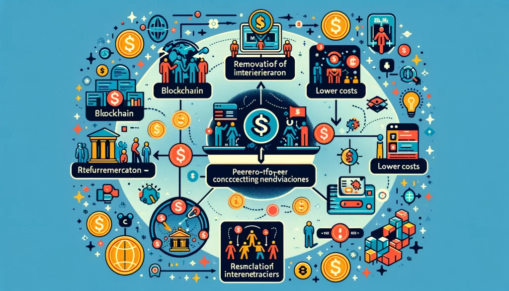 An infographic illustrating the process of accessing microfinance through DeFi platforms highlighting the removal of intermediaries